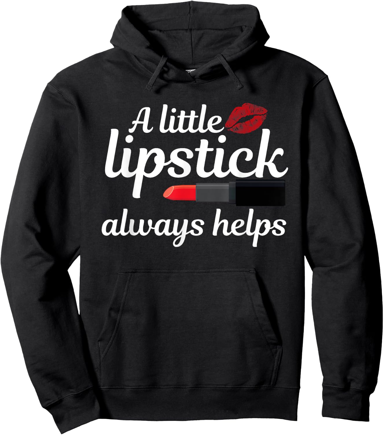 Cool Lipstick Art Women Girls Makeup Artist Beautician Kiss Hoodie - Hoodie | Black