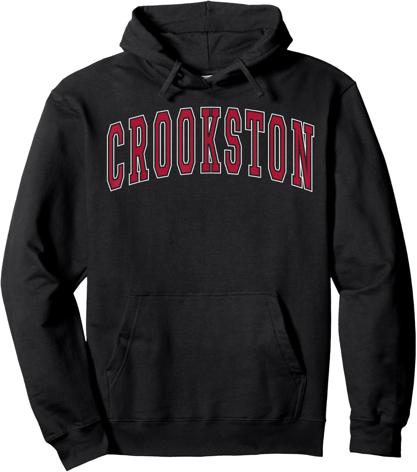 Crookston Minnesota Souvenir College Style Red Text Hoodie - Hoodie | Black