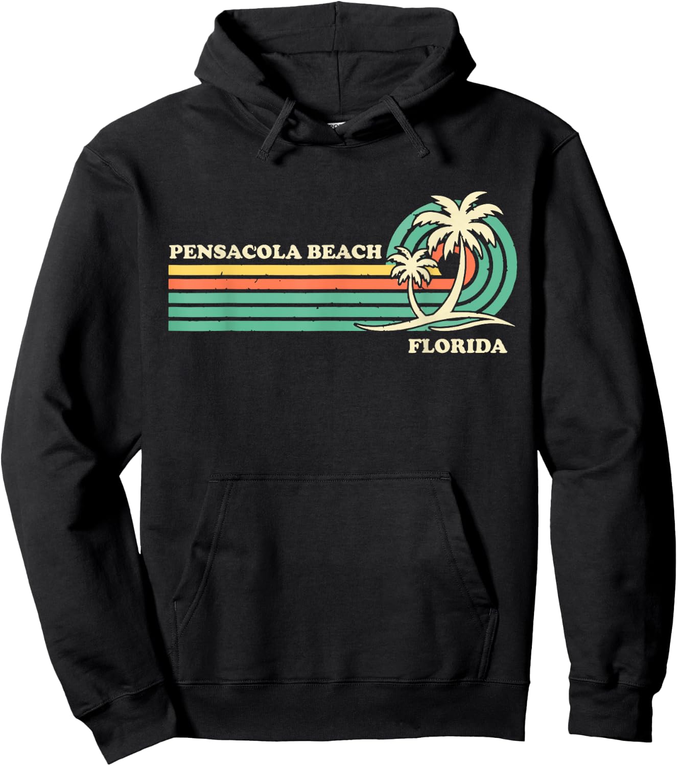 Vintage Retro Summer Vacation Florida Pensacola Beach Hoodie - Hoodie | Black