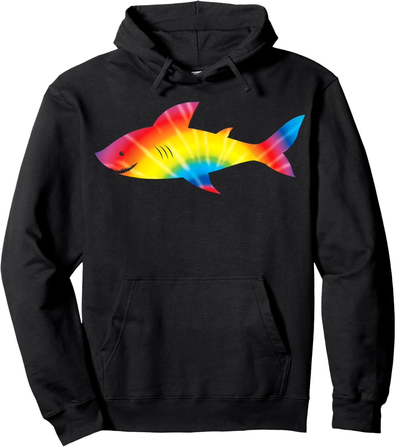 Shark Tie Dye Rainbow | Jawsome Men Women Kids Boys Hoodie - Hoodie | Black