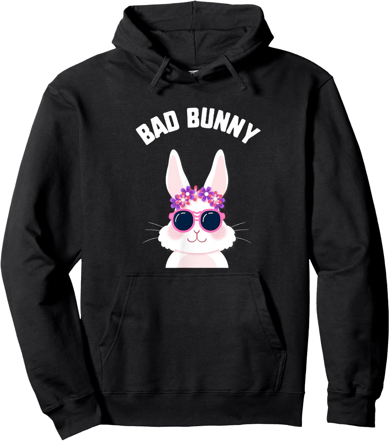Easter Bad Bunny Sunglasses Kids Candy Spring Bunny Gift Hoodie - Hoodie | Black