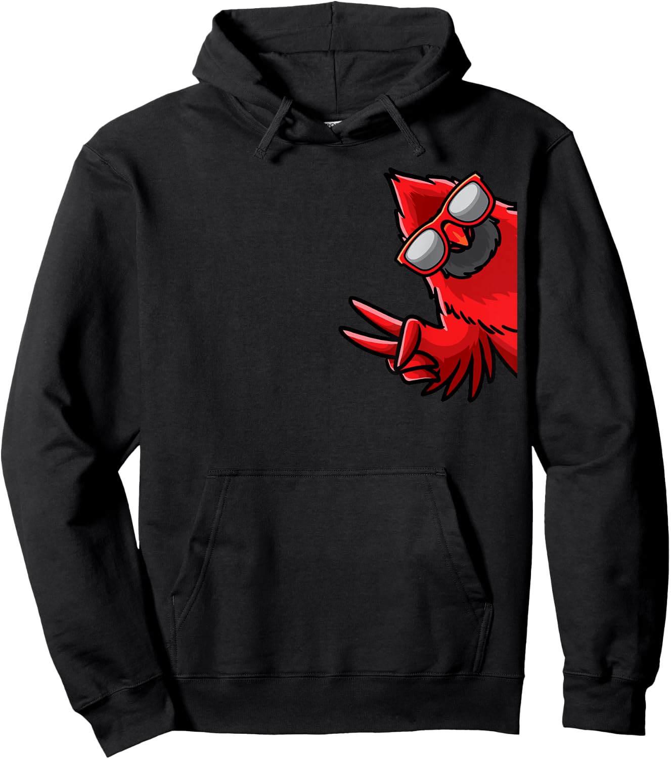 Northern Cardinal Bird Red Cardinal From Side Hoodie - Hoodie | Black