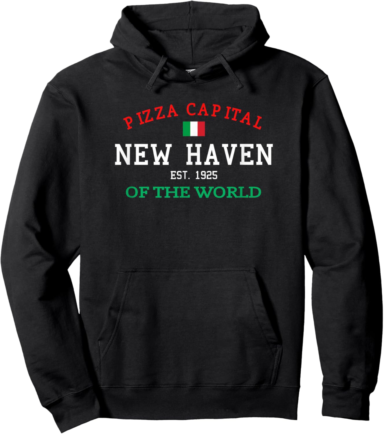 Pizza Capital of the World New Haven Connecticut Hoodie - Hoodie | Black
