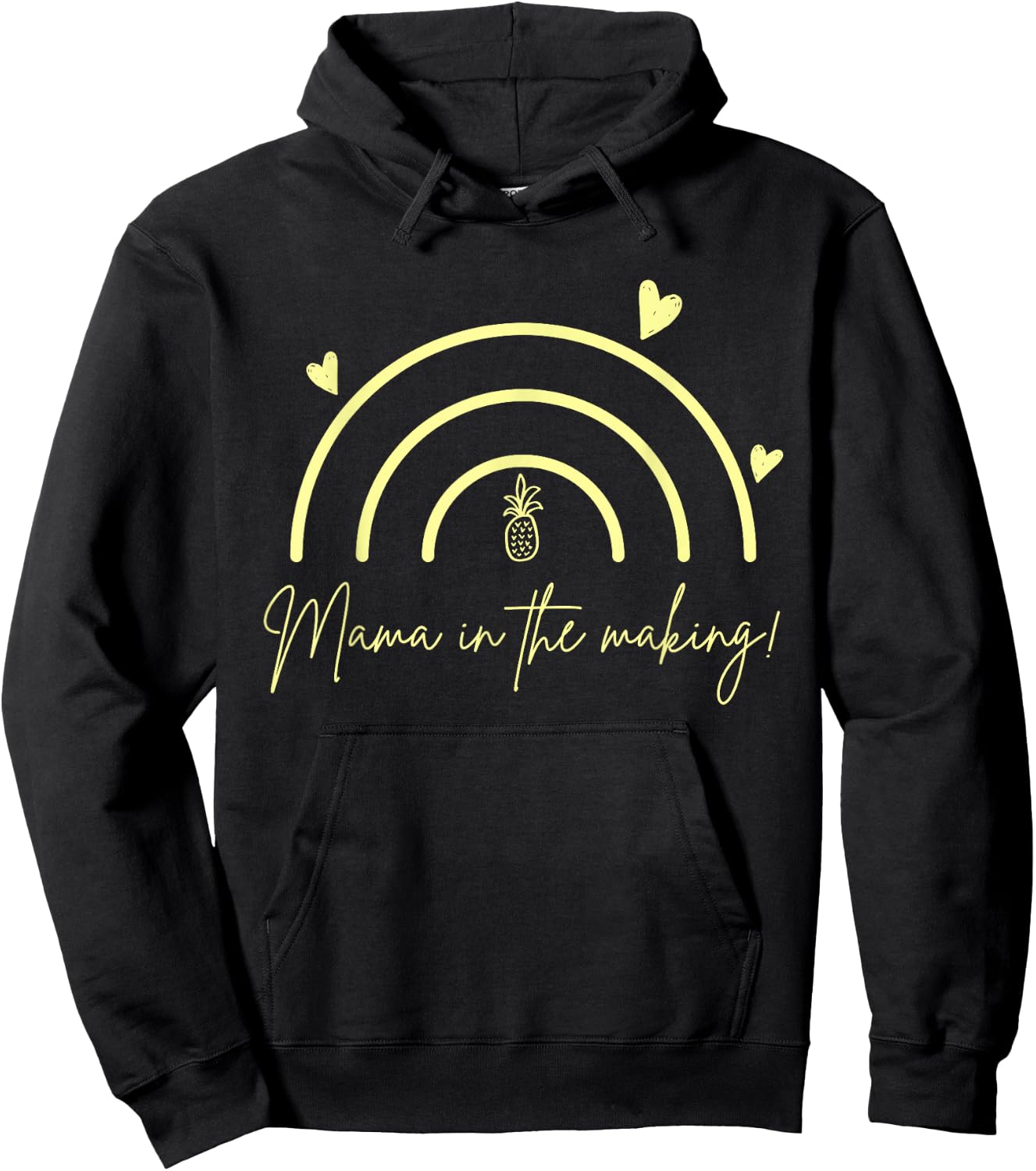 Mama In the Making Infertility IVF Pineapple Rainbow Hoodie - Hoodie | Black