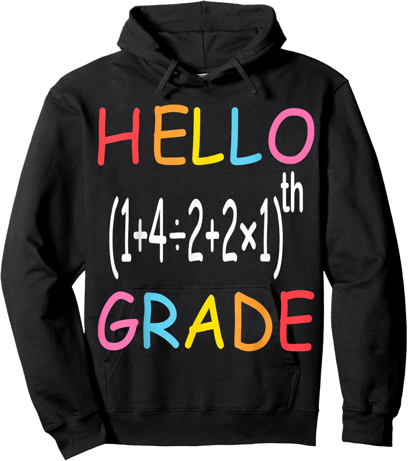 Back to School Hello Fifth Grade Equation Math Teacher Funny Men Women Girls Kids Hoodie - Hoodie | Black