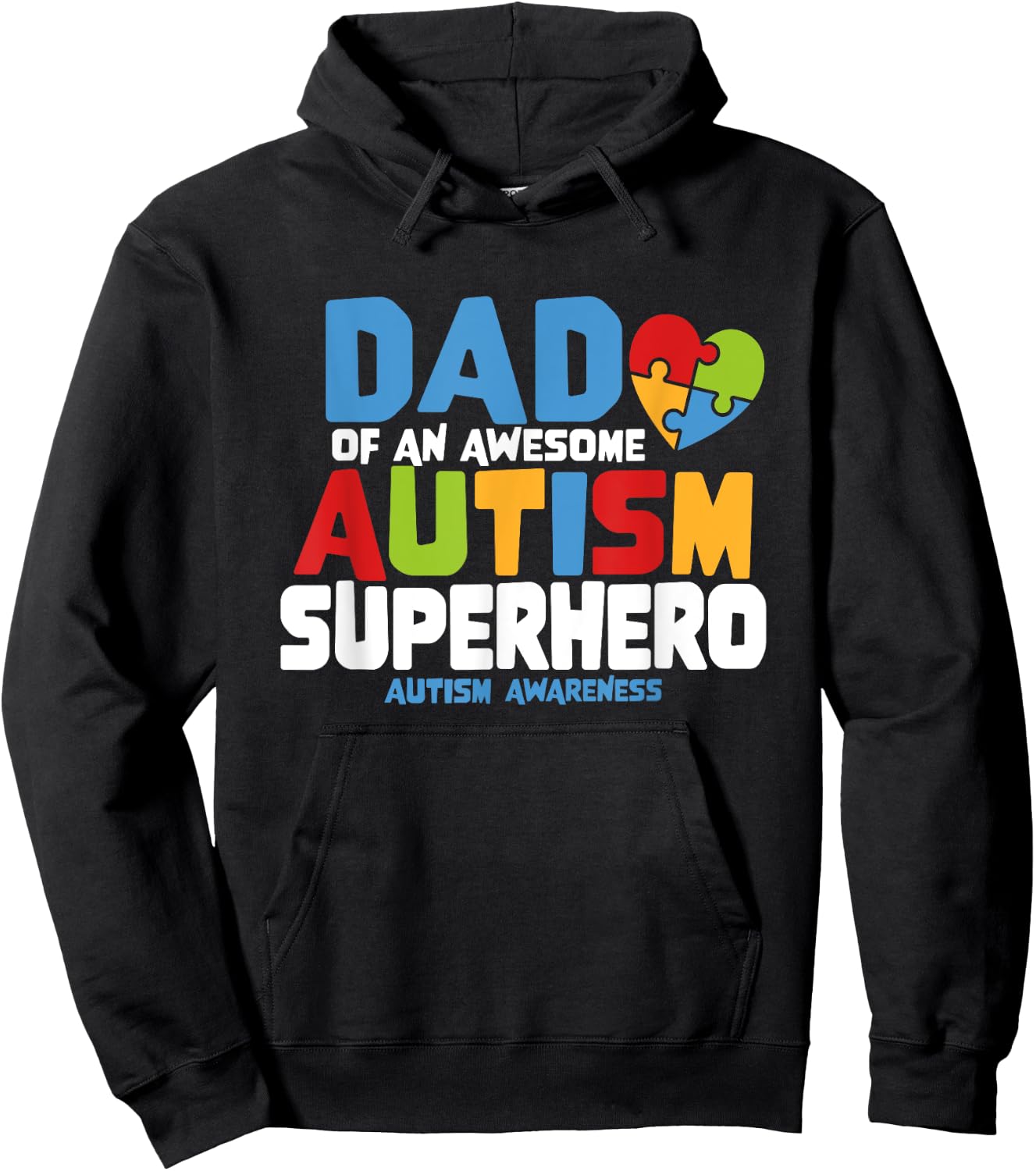 Autism Dad of an Awesome Autism Superhero Autism Awareness Hoodie - Hoodie | Black