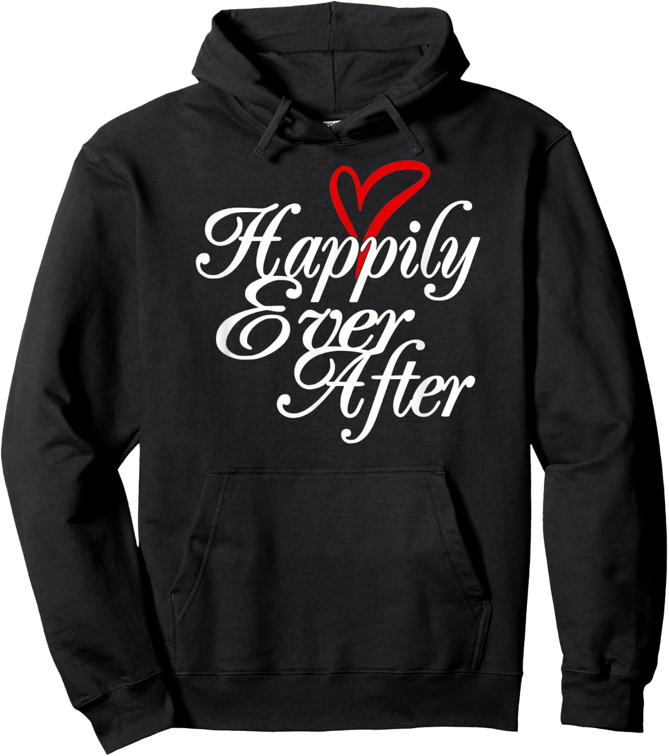 Happily Ever After Romantic Heart Wedding Hoodie - Hoodie | Black