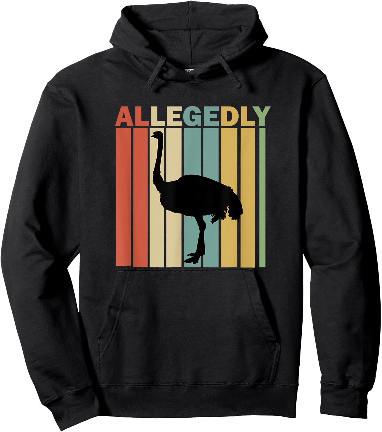 Vintage Allegedly Ostrich Hoodie - Hoodie | Black