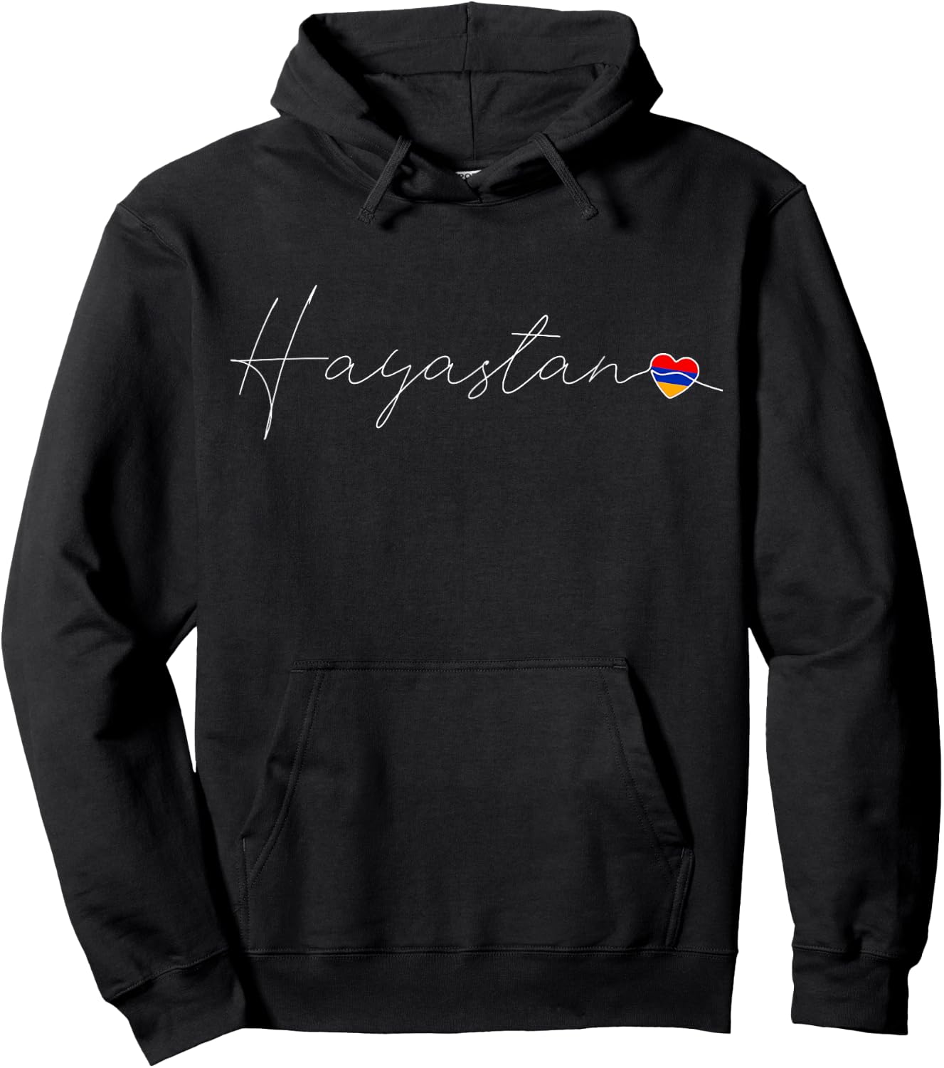 Hayastan Love Armenian Flag and Heart on Armenia Hoodie - Hoodie | Black