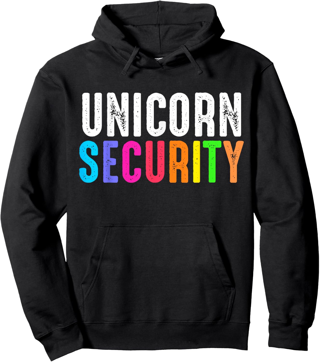 Halloween Dad Mom and Daughter Costume Unicorn Security Hoodie - Hoodie | Black