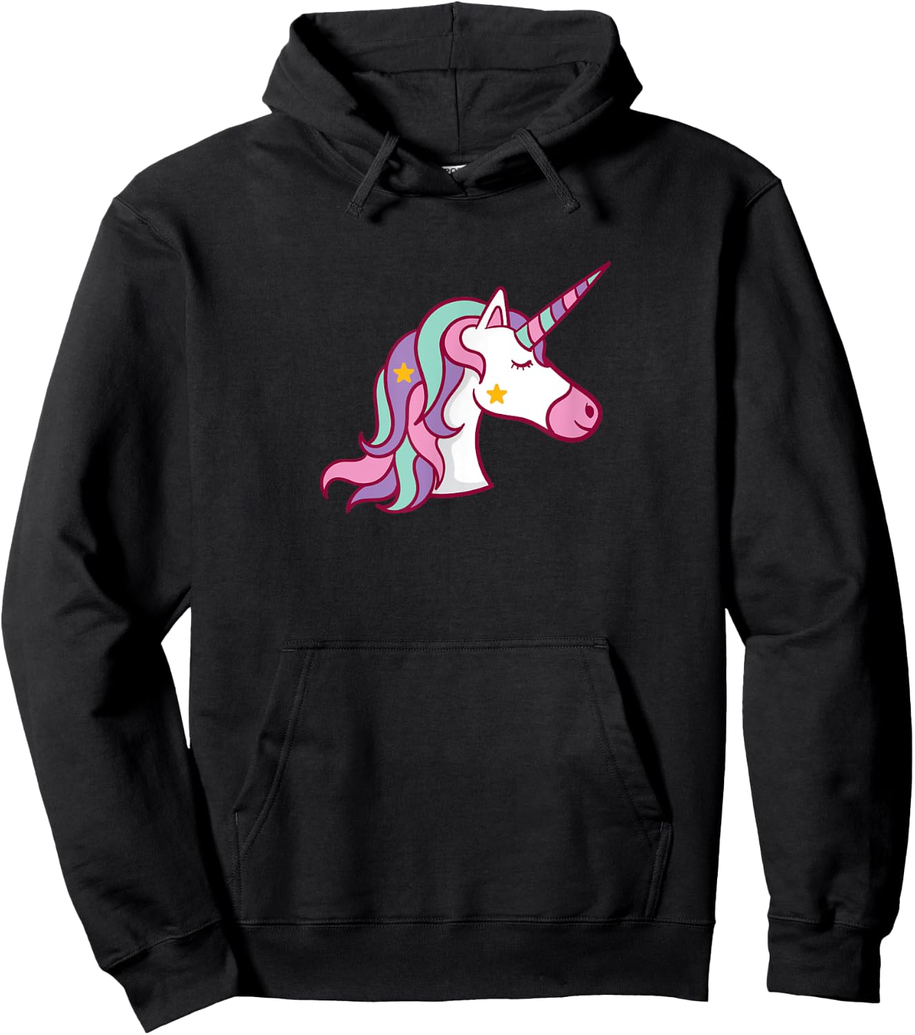 Pink Magic Unicorn Feminine Beautiful Girly Girlie Girl Hoodie - Hoodie | Black