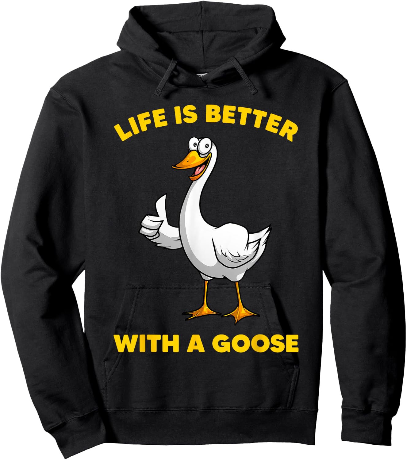 Cute Goose Design Women Toddler Grey White Goose Fan Hoodie - Hoodie | Black