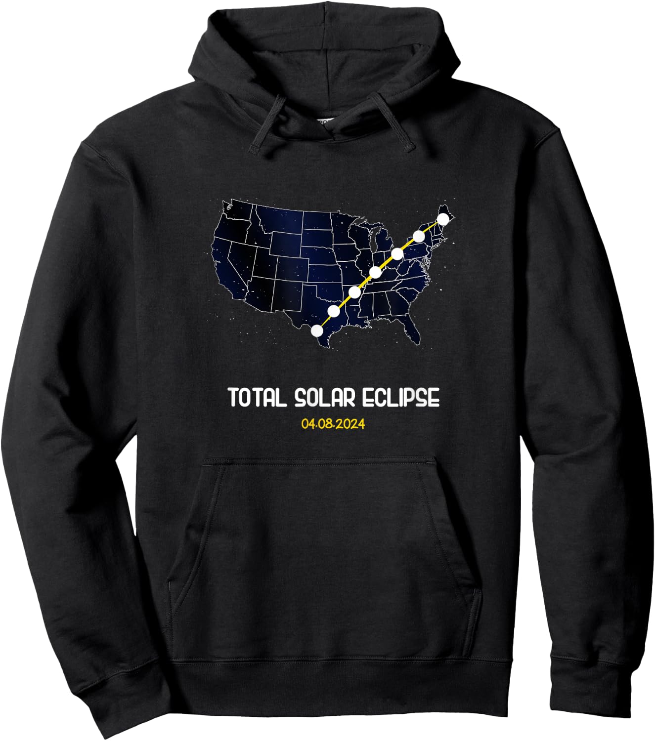America Totality Eclipse April 8 2024 Hoodie - Hoodie | Black