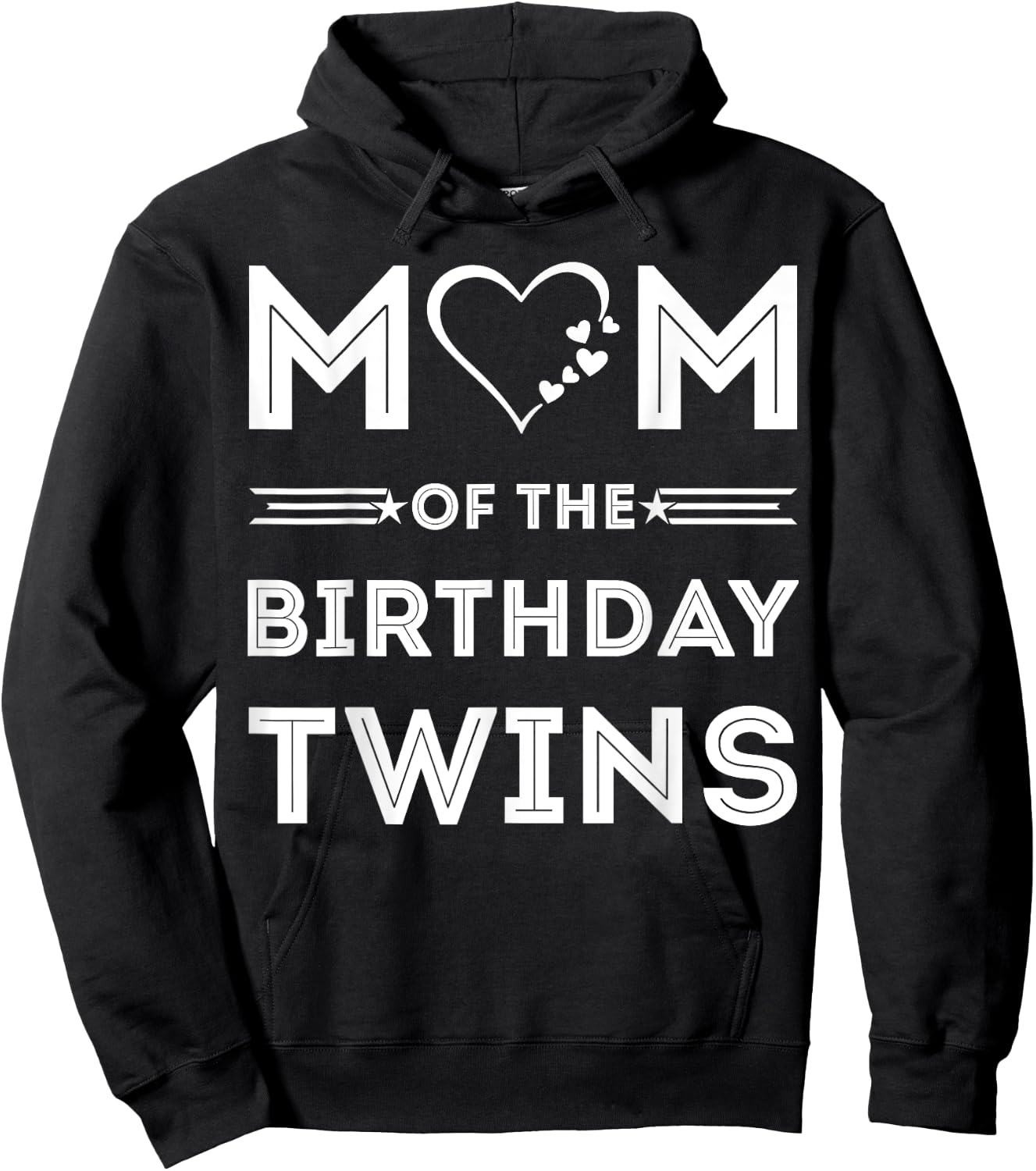 Mom of the Birthday Twins Funny Wife Quote Twin mom Hoodie - Hoodie | Black