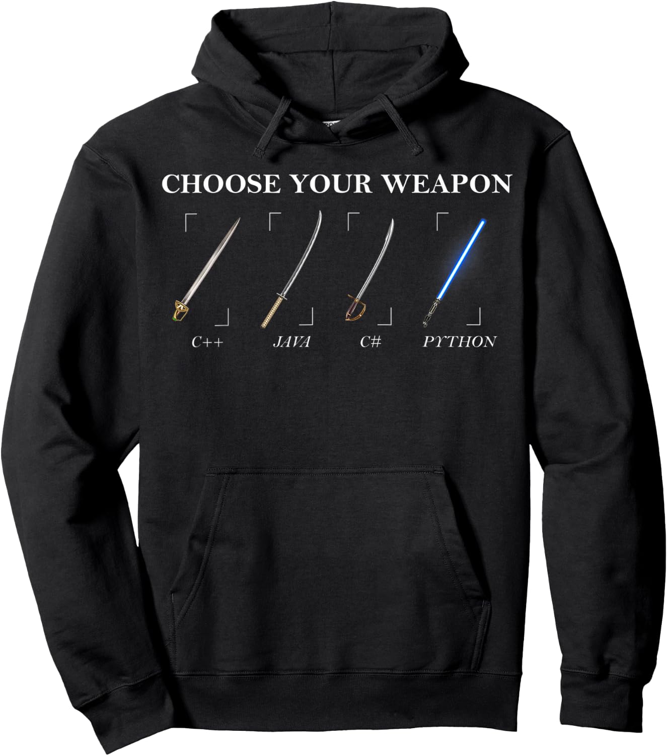 Python Programming Choose Your Weapon Funny Computer Coding Hoodie - Hoodie | Black
