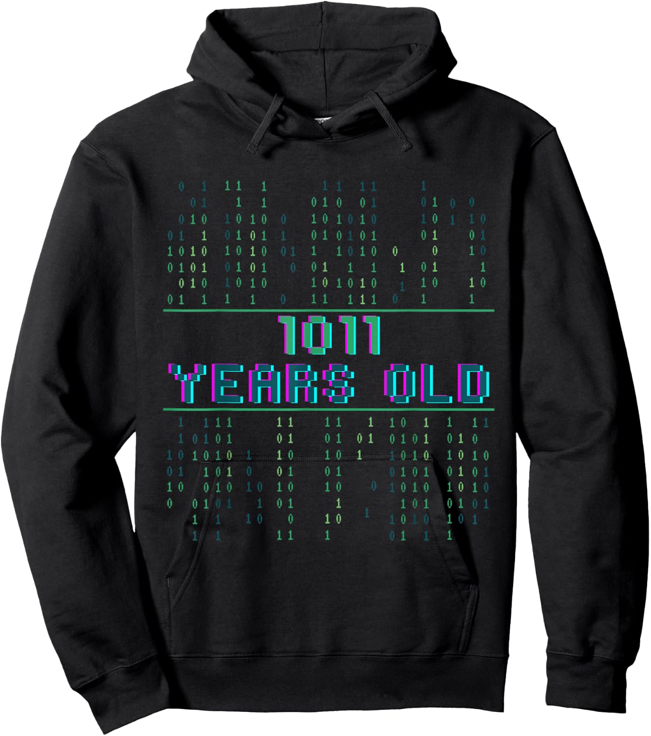 11th birthday 11 years old Binary code coder Computer scienc Hoodie - Hoodie | Black