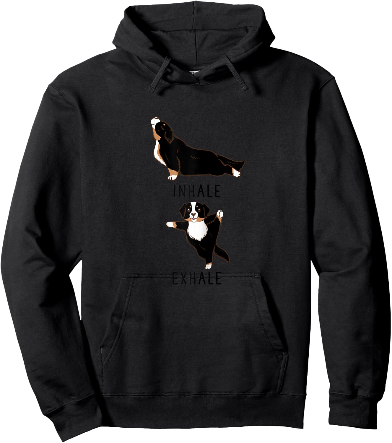 Inhale Exhale Bernese Mountain Dog Yoga Women Hoodie - Hoodie | Black