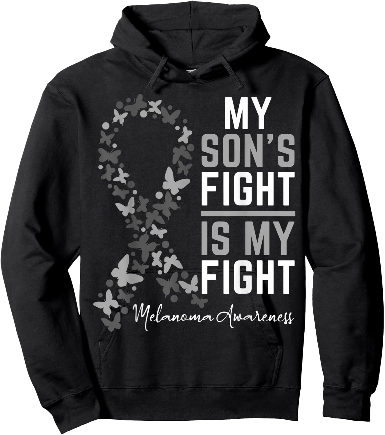 My Son's Fight is My Fight Melanoma Cancer Awareness Hoodie - Hoodie | Black