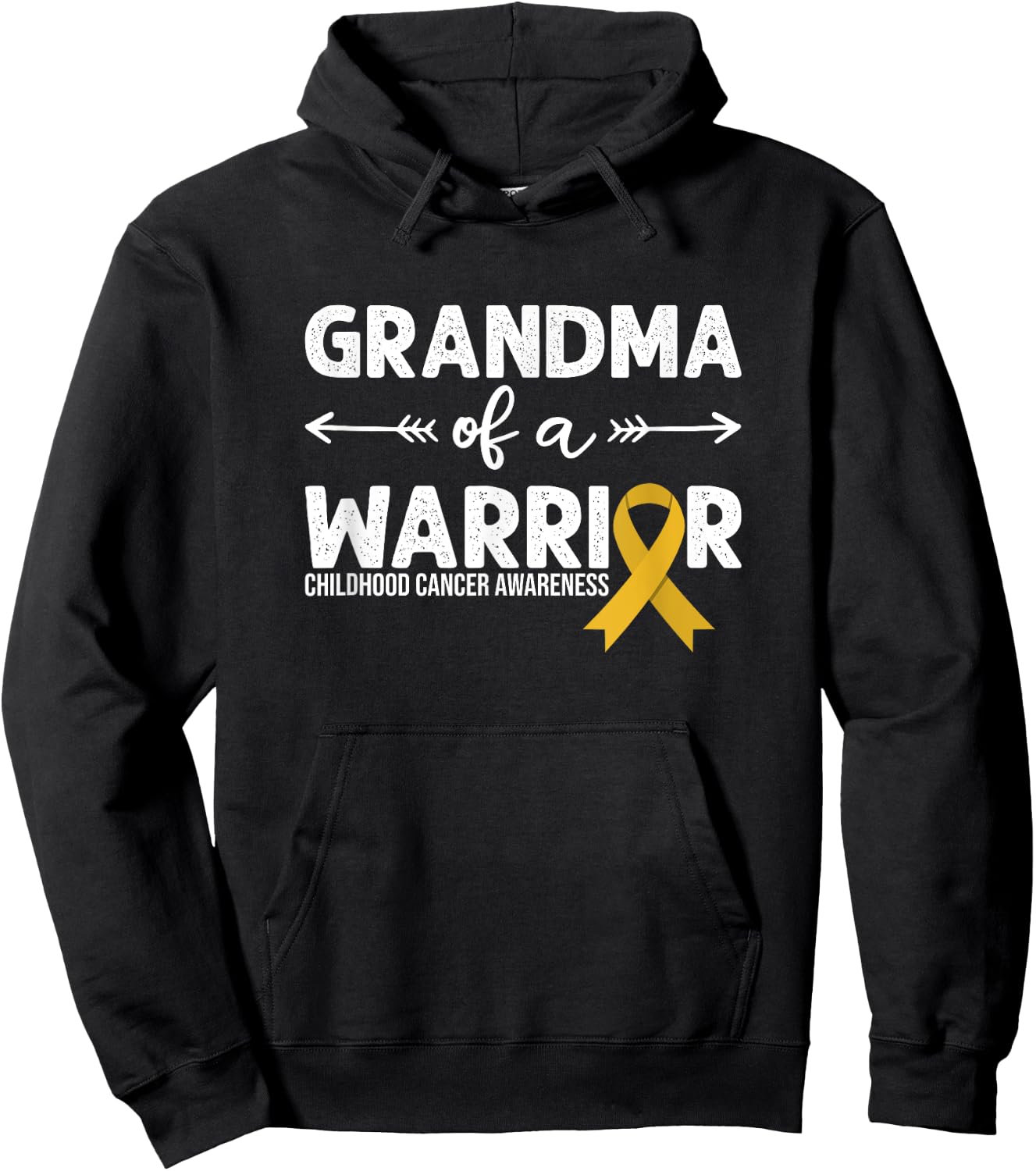 Grandma Of A Warrior - Childhood Cancer Awareness Hoodie - Hoodie | Black