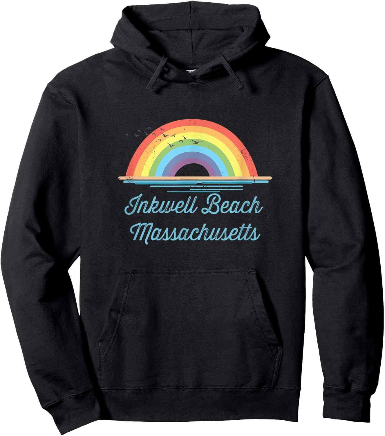 Inkwell Beach Massachusetts Souvenir Graphic Women Kids Hoodie - Hoodie | Black