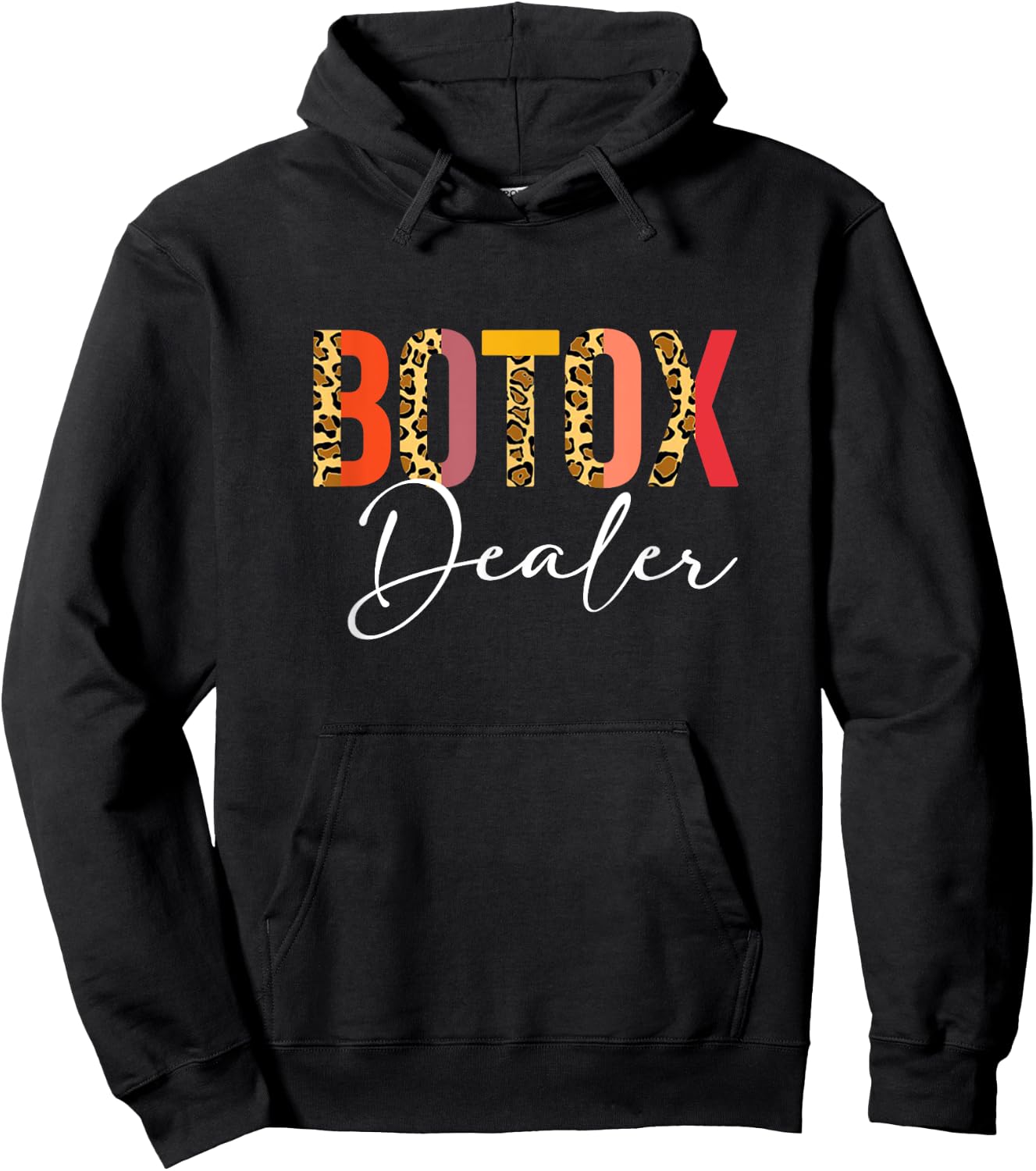 Botox Dealer Esthetician Nurse Injector Half Leopard Print Hoodie - Hoodie | Black