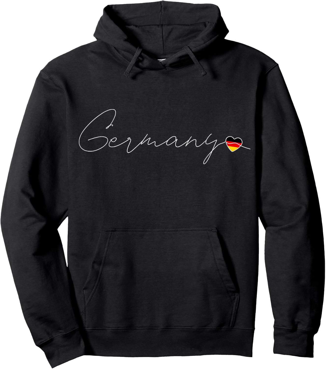 Deutschland Simple Love German Flag Heart on Germany Hoodie - Hoodie | Black