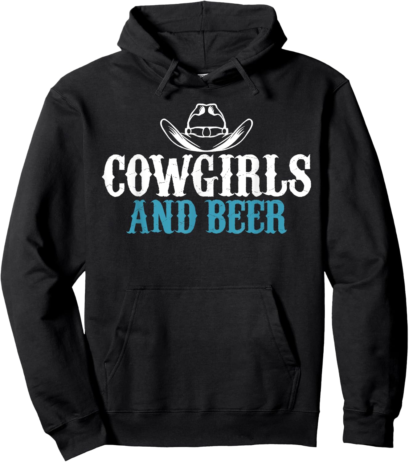 Cowgirls and Beer Sarcastic for Beer Addicts Girls Hoodie - Hoodie | Black