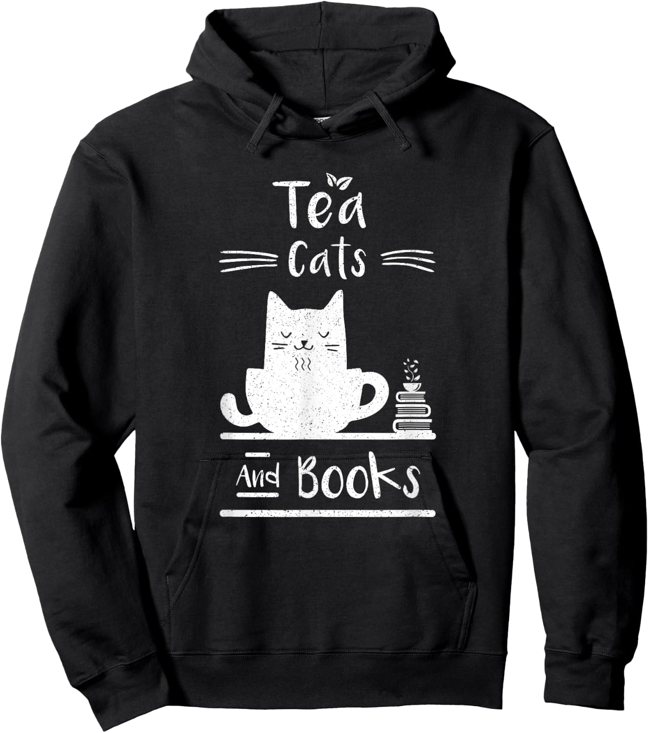 Tea Cats And Books Hoodie - Hoodie | Black