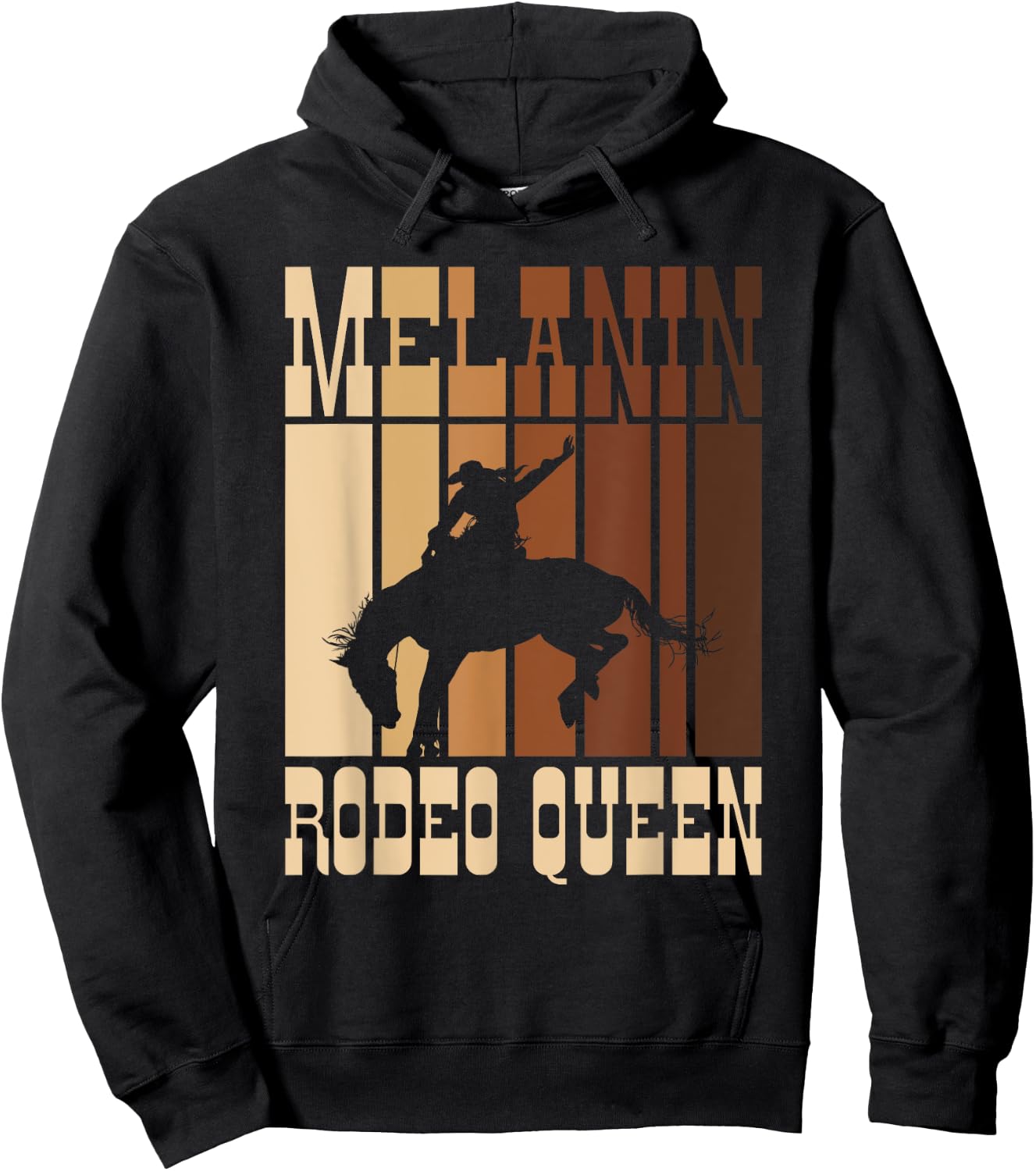 Bronc Riding Melanin Rodeo Queen African American Cowgirl Hoodie - Hoodie | Black