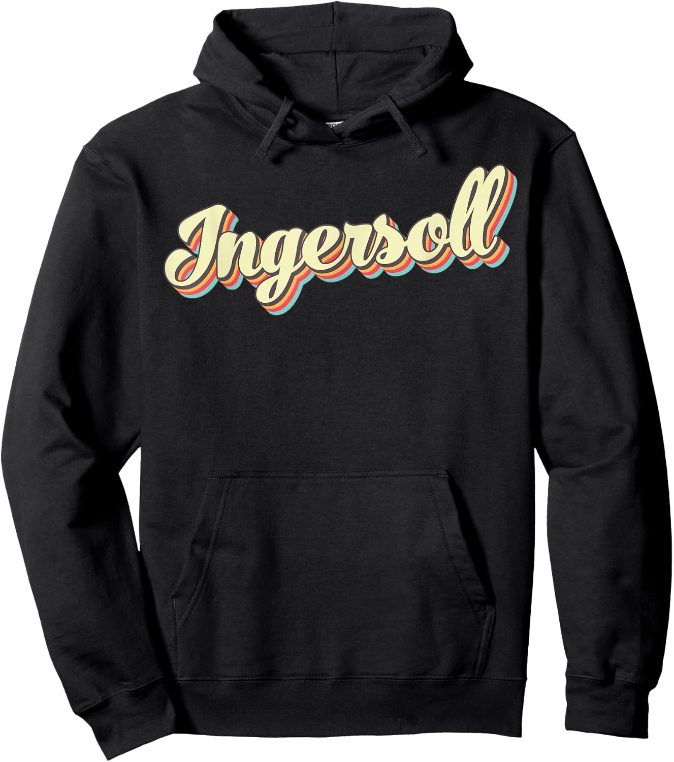 Ingersoll Retro Art Baseball Font Vintage Hoodie - Hoodie | Black