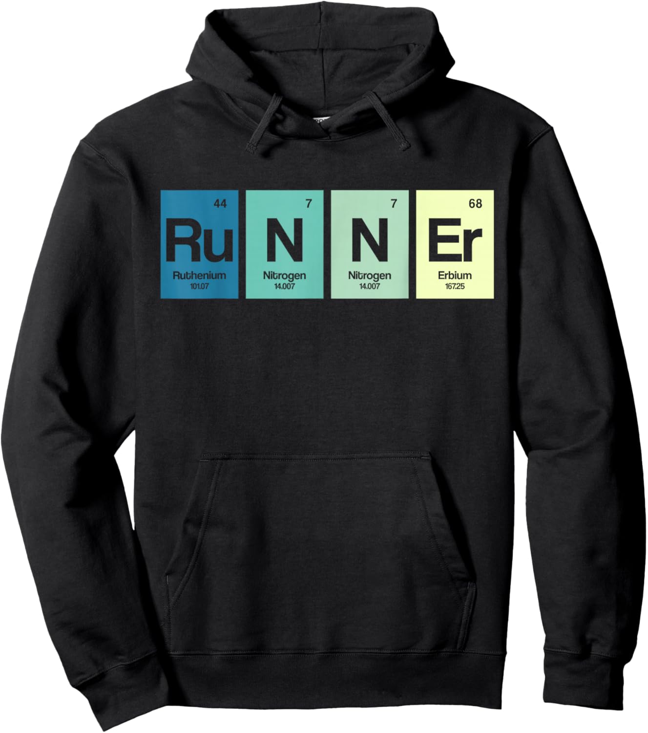 Runner Periodic Table Funy Marathon Runners Science Gift Hoodie - Hoodie | Black