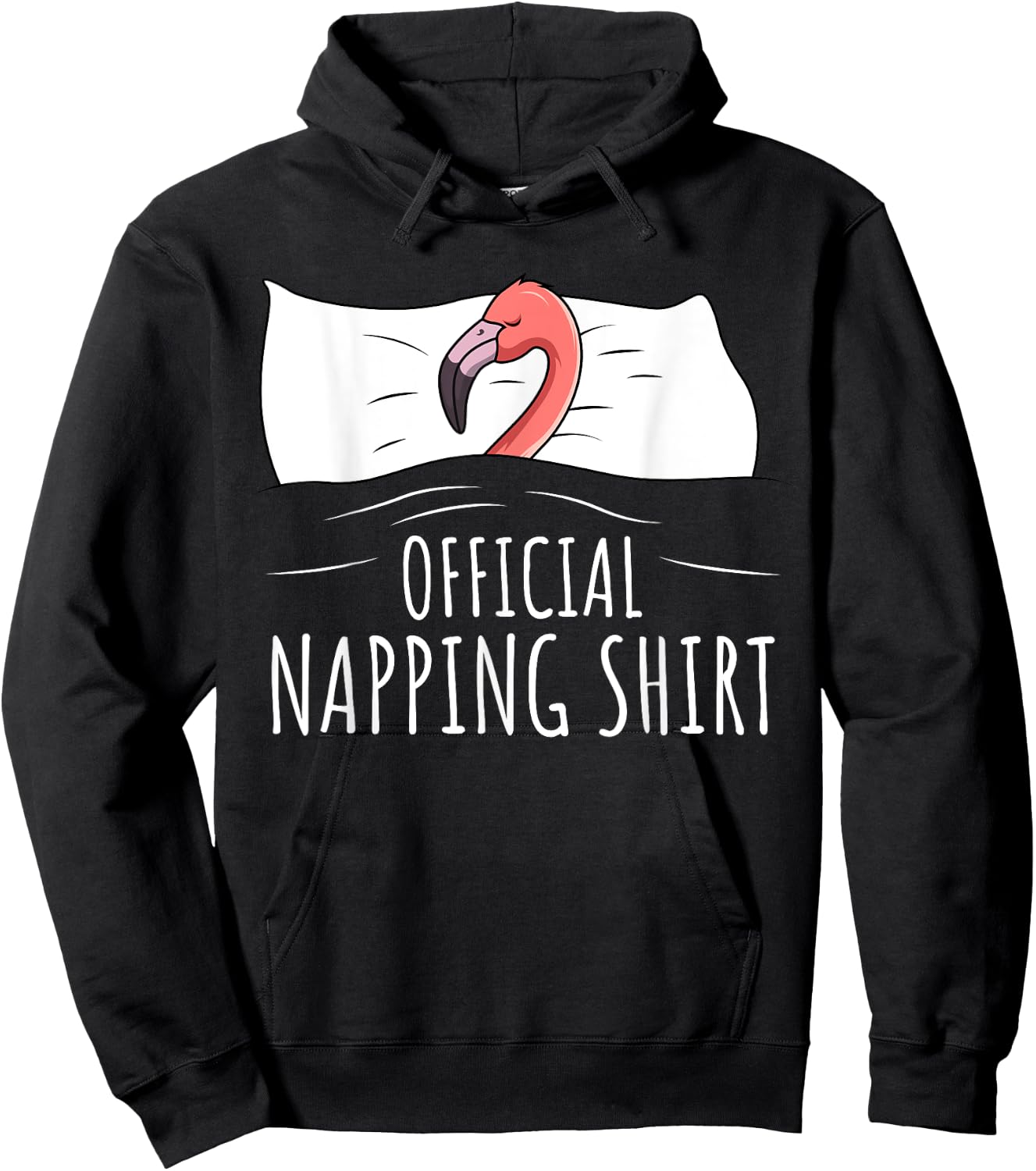 Sleeping Flamingo Lover Official Napping Hoodie - Hoodie | Black