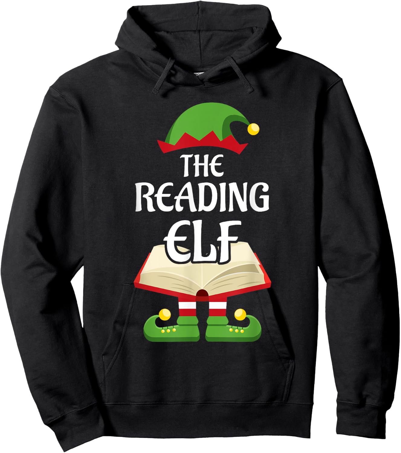 Reading Elf Family Matching Group Christmas Books Hoodie - Hoodie | Black