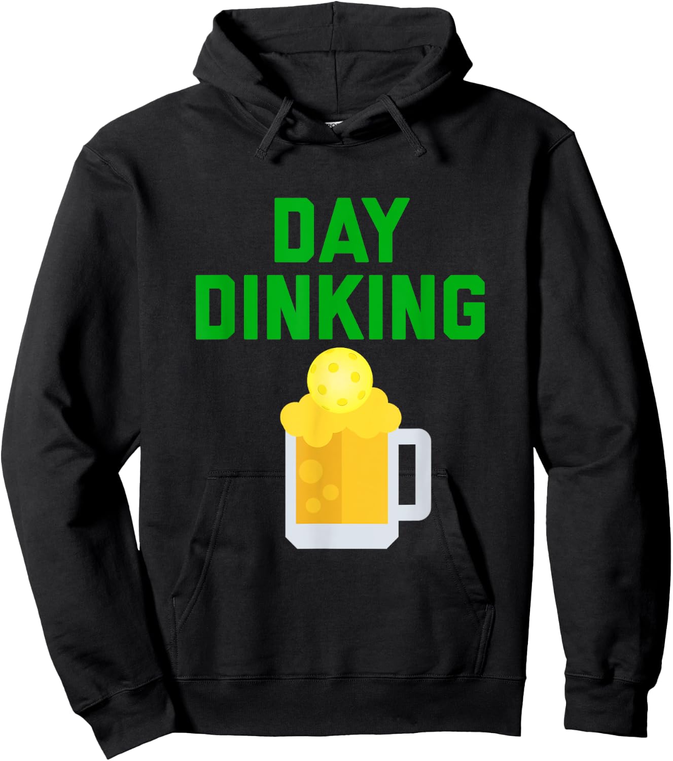 Funny Pickleball DAY DINKING Beer Drinking Hoodie - Hoodie | Black