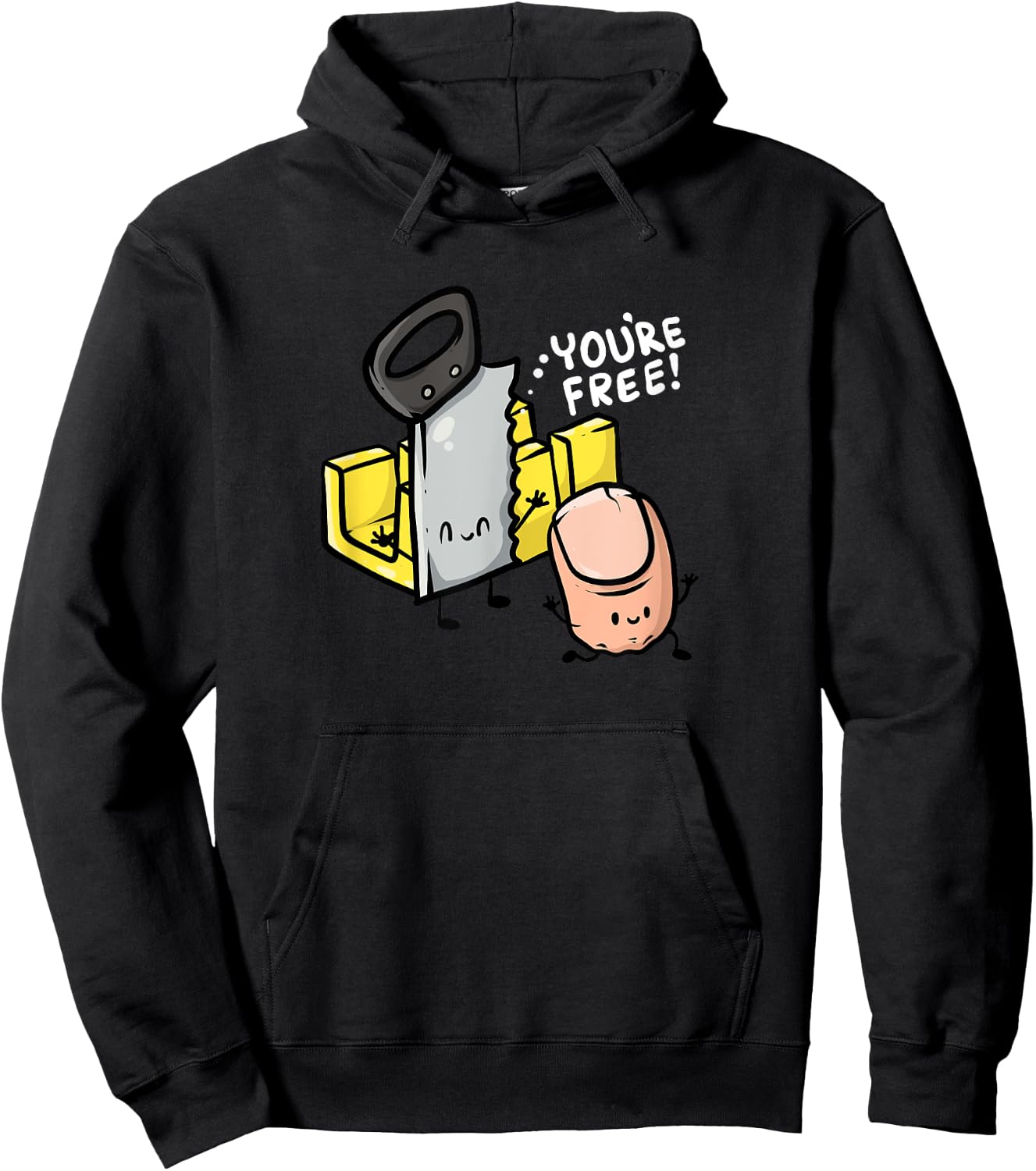Your Free! Carpenter Woodworker Funny Missing Finger Hoodie - Hoodie | Black
