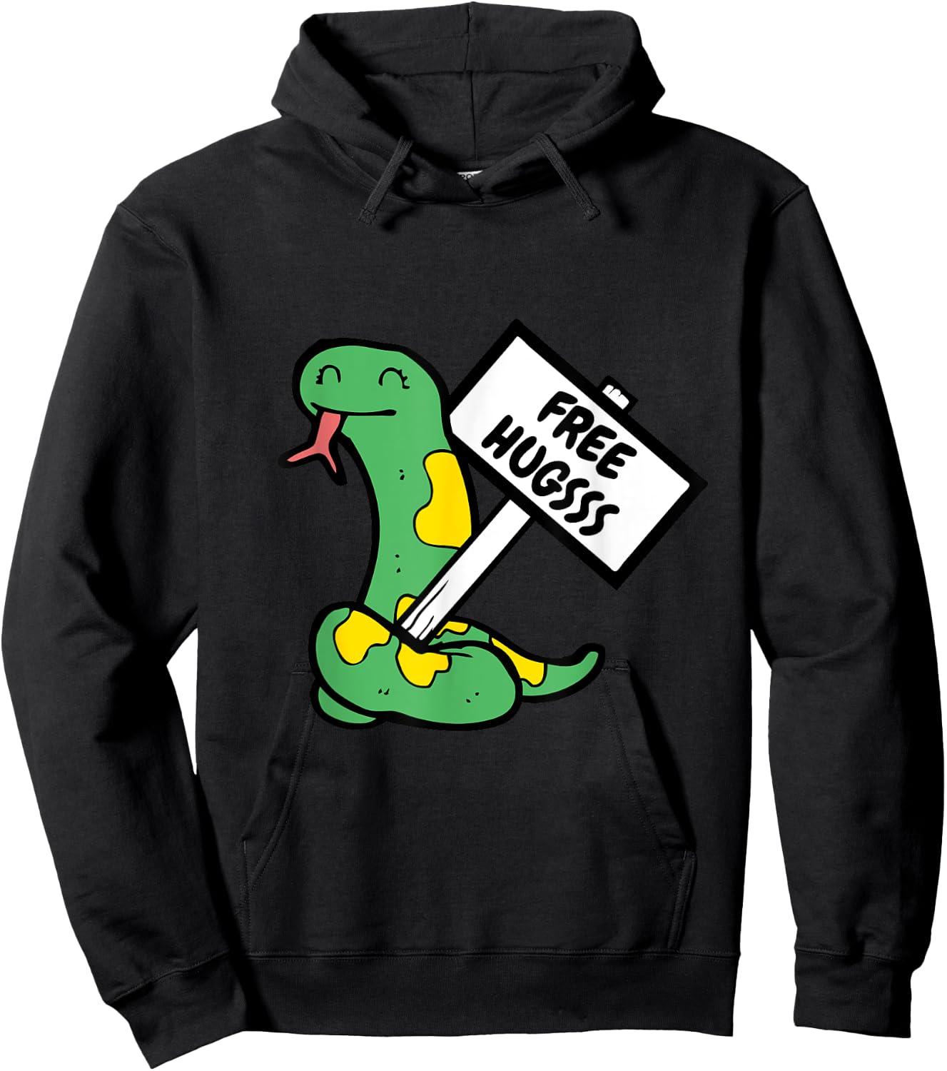 Free Hugsss hiss Funny Cute Snake Hug Lovers Hoodie - Hoodie | Black