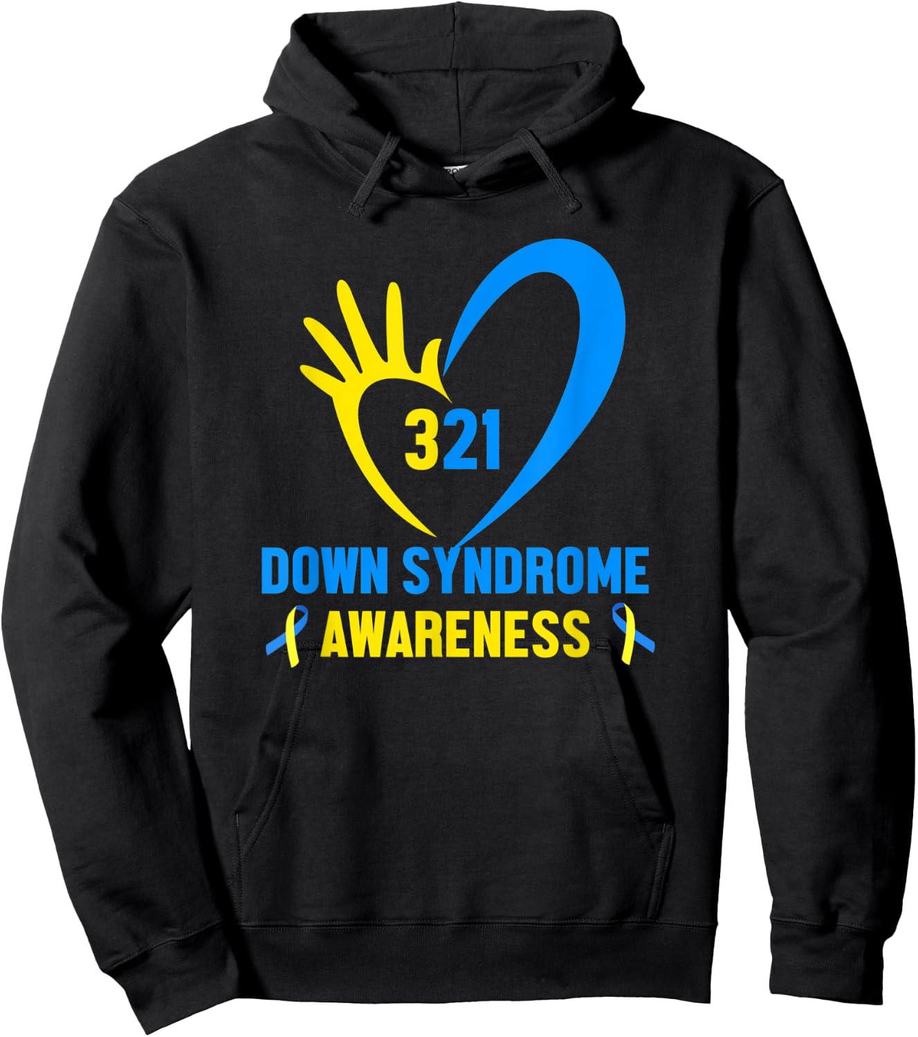 321 World Down Syndrome Awareness Day Shirt, Trisomy 21 Kids Hoodie - Hoodie | Black