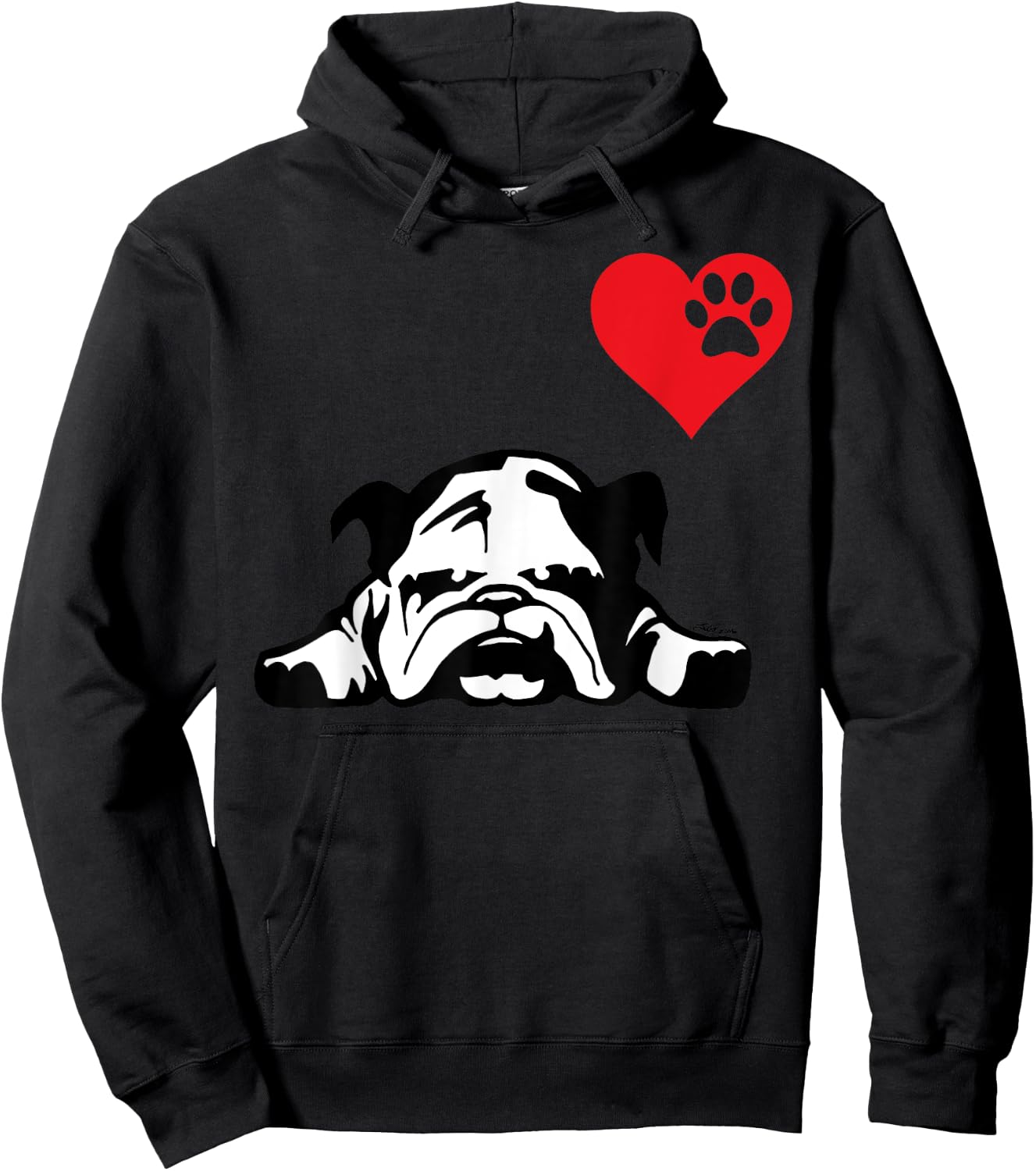 English Bulldog I LOVE MY ENGLISH BULLDOG DOG Men Women Girls Kids Hoodie - Hoodie | Black