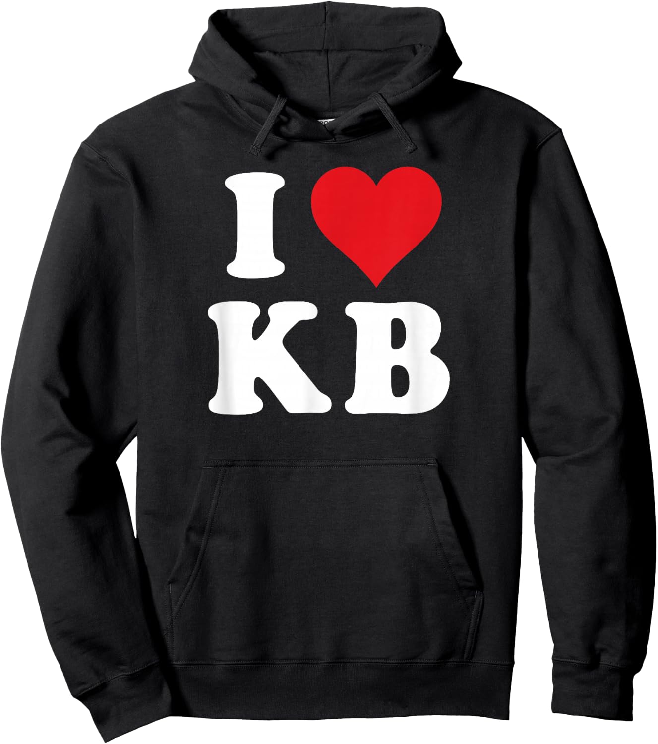 I Love KB Initials I Heart K.B. First Last Name K B Hoodie - Hoodie | Black