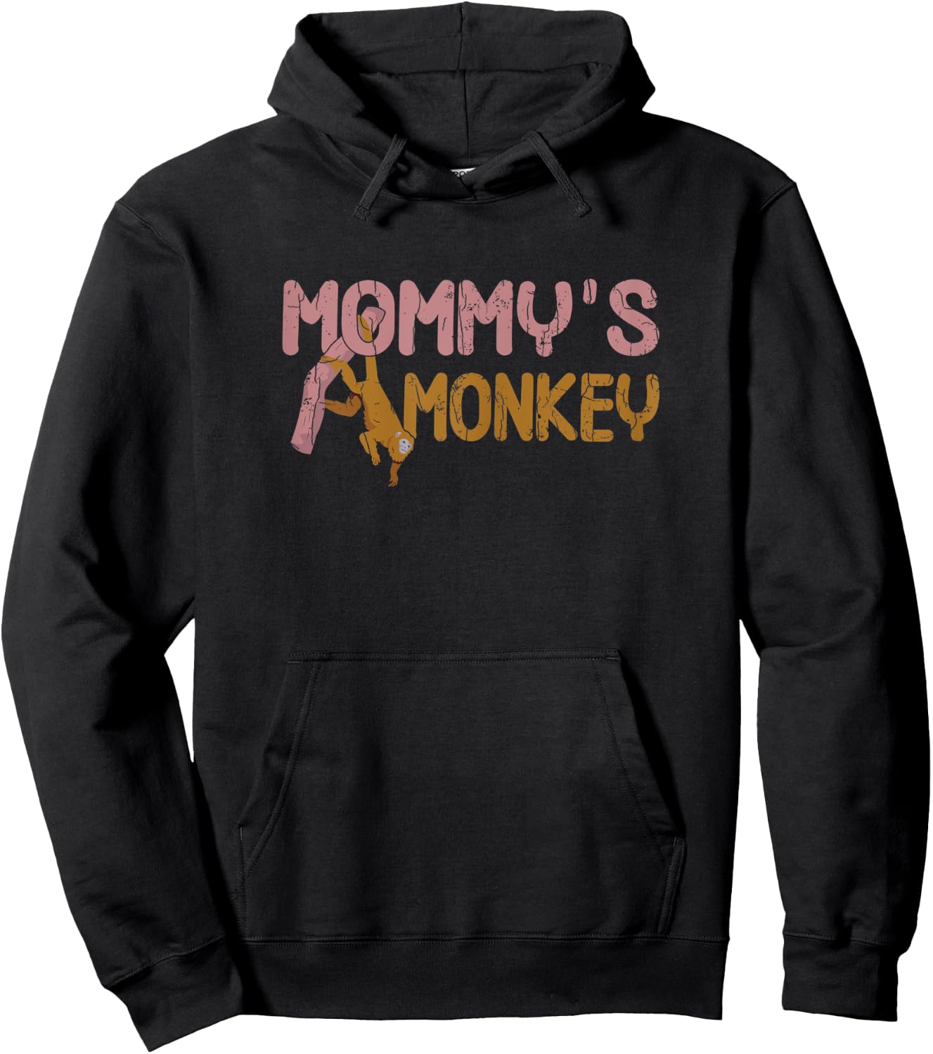 Mommy's Monkey Funny Monkeys Animal Lover Graphic Hoodie - Hoodie | Black