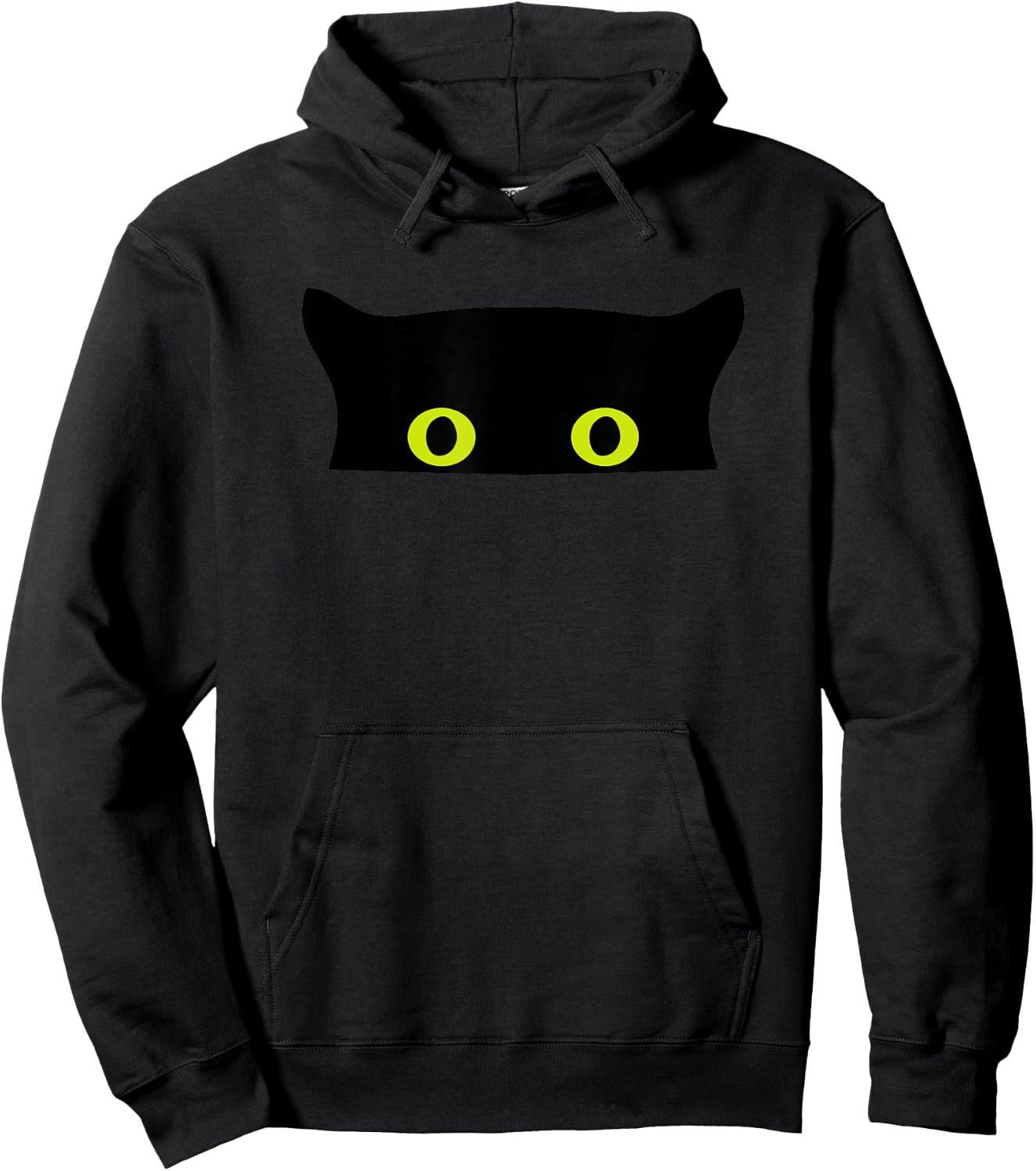 Funny Animal Black Cat Face Peeking Eyes Hoodie - Hoodie | Black