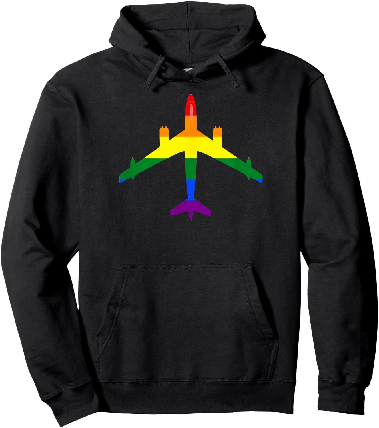 Rainbow Pride LGBT Airplane Gay Pilot Shirt Hoodie - Hoodie | Black