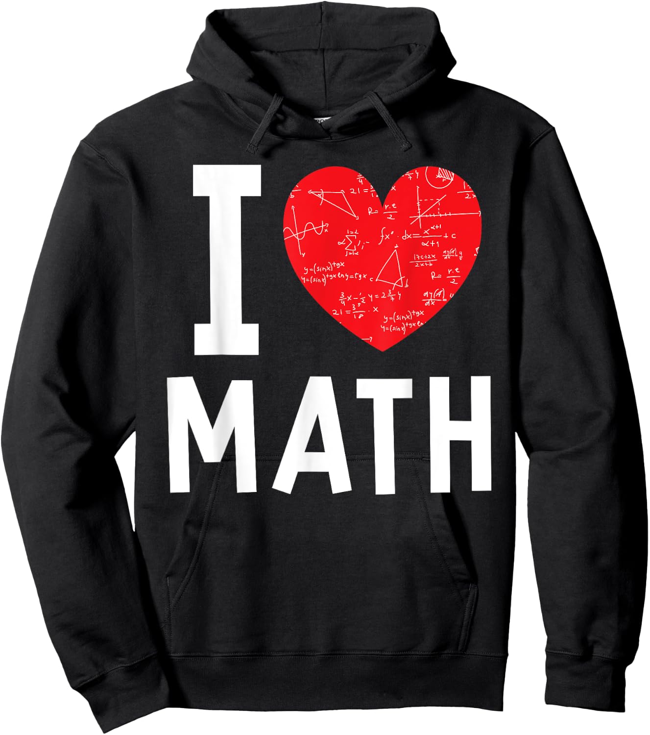 I Love Math Heart Math Hoodie - Hoodie | Black