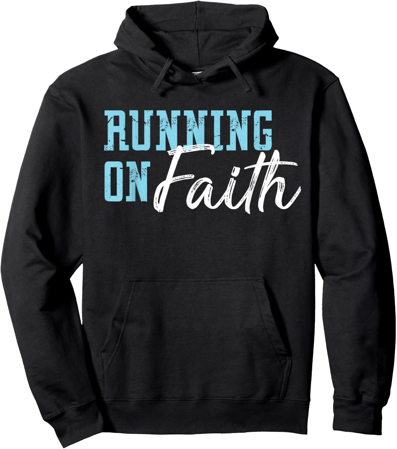Running on Faith Bible Verse Christian Religious Saying Hoodie - Hoodie | Black