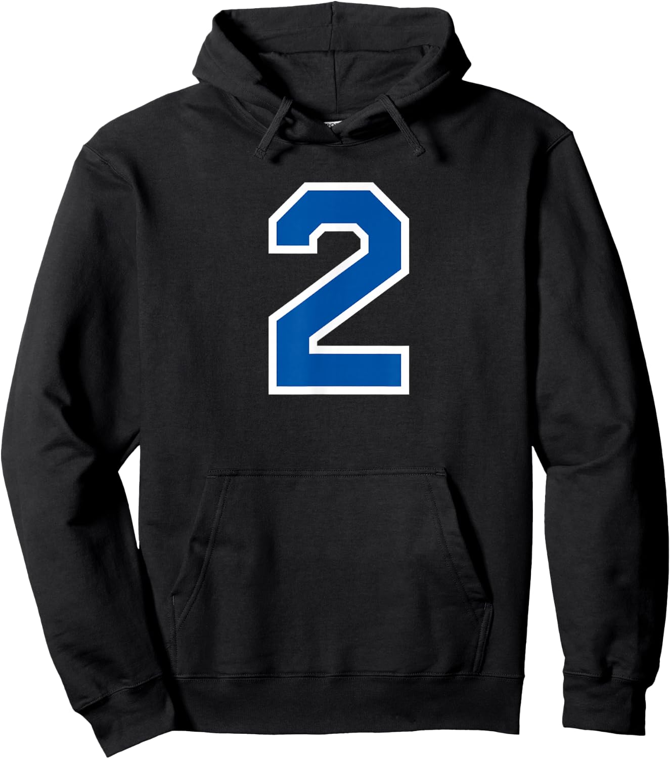 White Blue Sports Team Number #2 Hoodie - Hoodie | Black