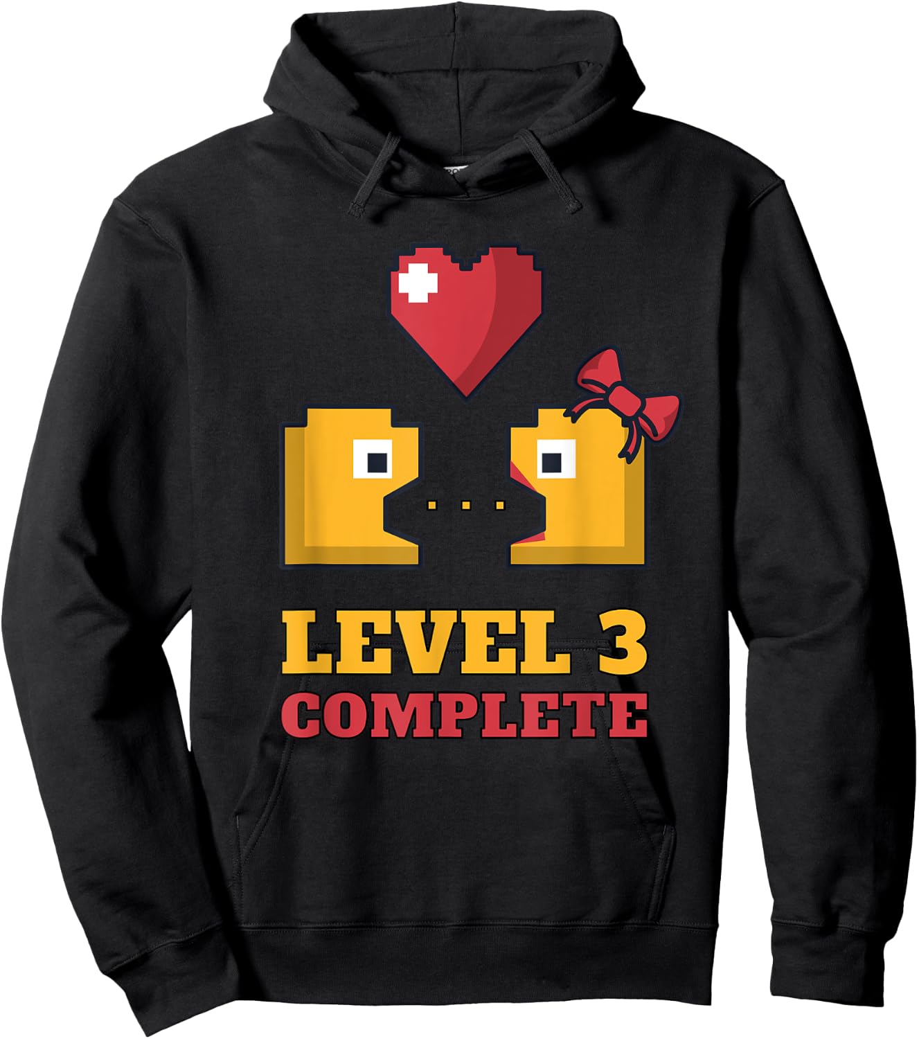 Funny Gamers Level 3 Complete 3rd Wedding Anniversary Hoodie - Hoodie | Black
