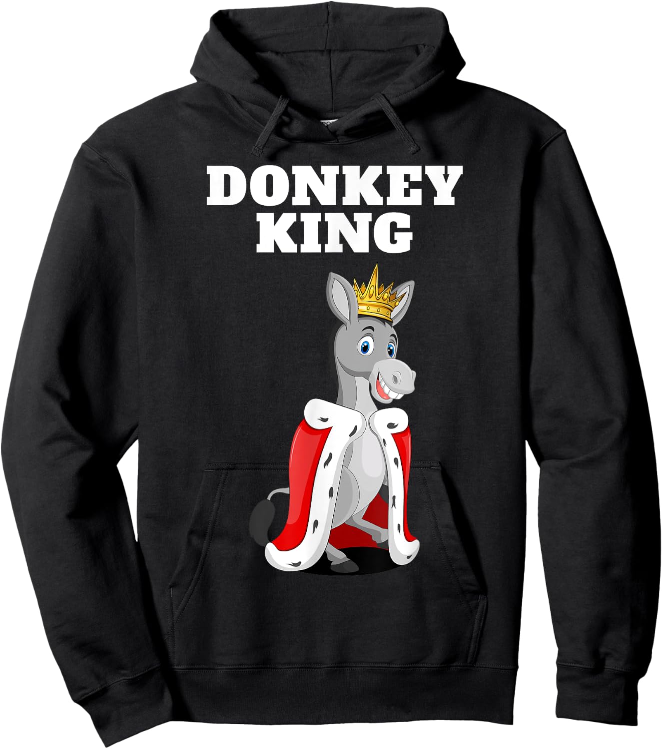 Donkey King | Donkey | Boys Donkey Hoodie - Hoodie | Black