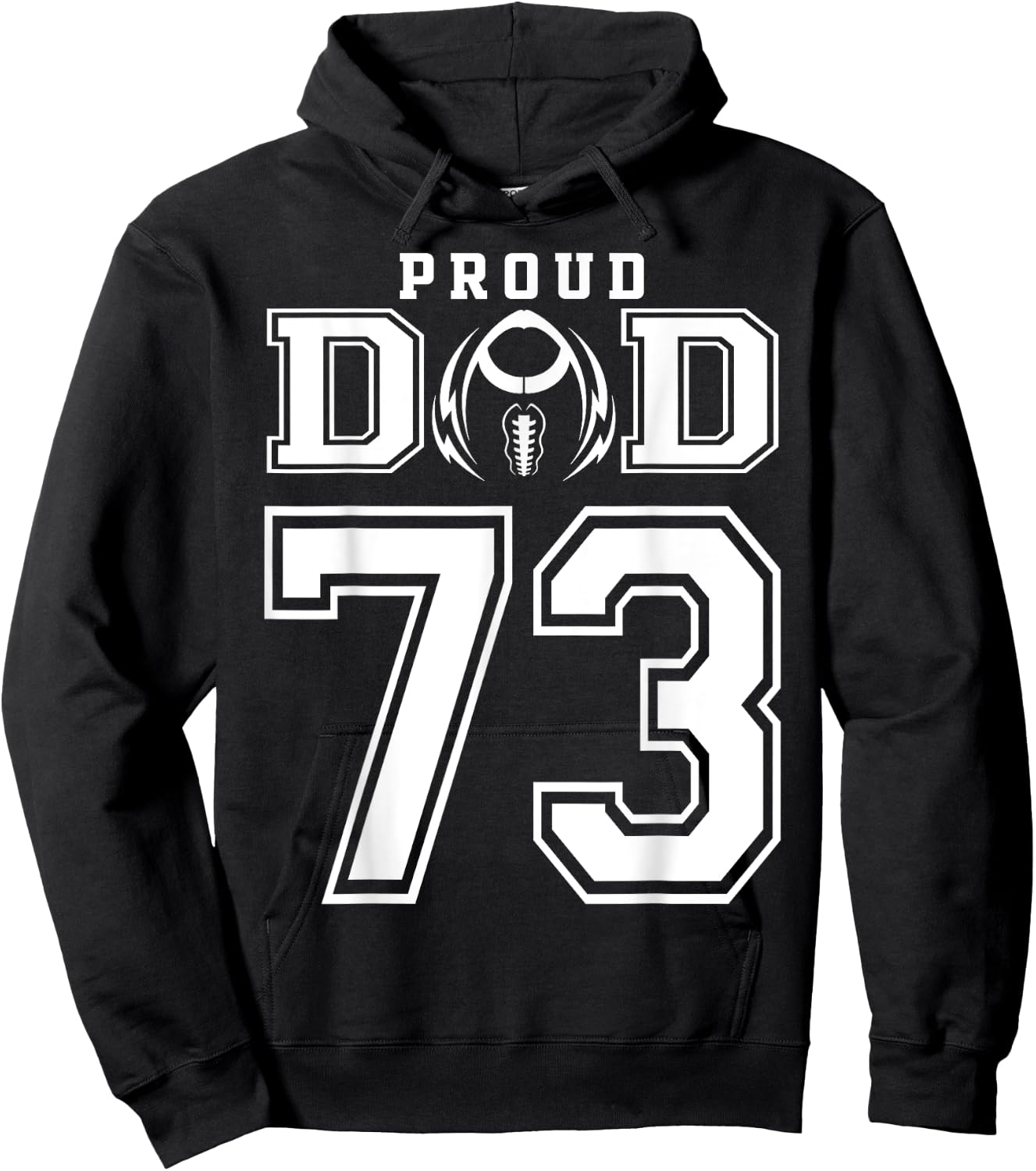 Custom Proud Football Dad Number 73 Personalized Hoodie - Hoodie | Black