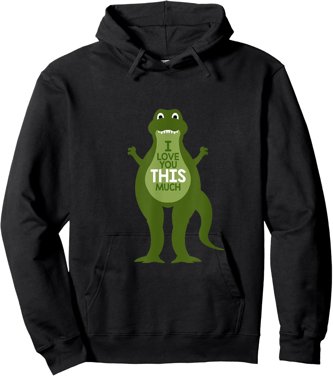 I Love You This Much Dino Dinosaur Gift Hoodie - Hoodie | Black
