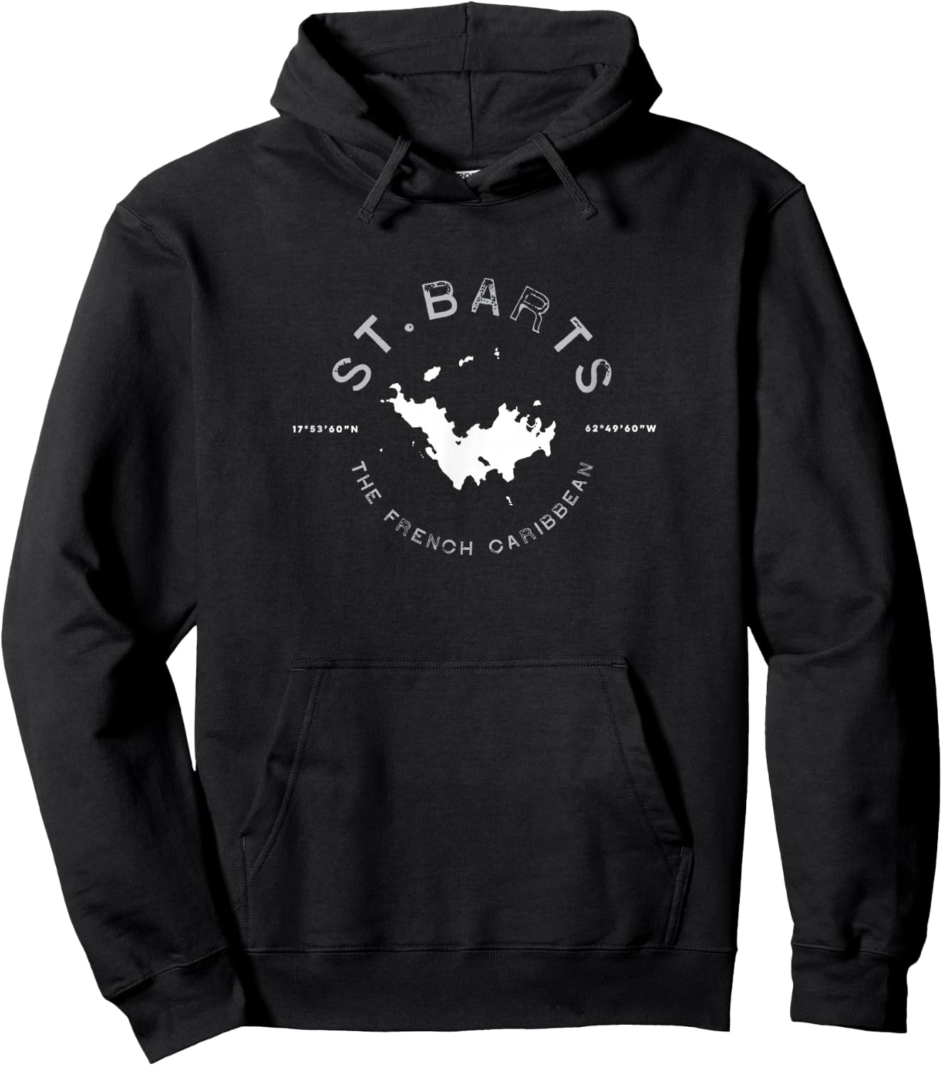 St. Bart's vintage style Graphic T shirt Hoodie - Hoodie | Black